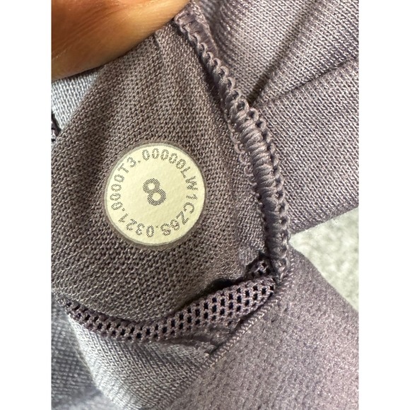 Lululemon Workout Cropped Tank Top Sleeveless Athletic Purple Size 8 - Picture 8 of 9
